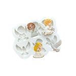 Molde de Silicone Apliques de Anjos e Pombas 6 Cav