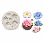 Molde de Silicone Flores Verdes para Decorar