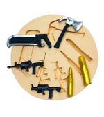 Molde de Silicone Armas de Fogo e Munições para Decorar