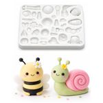 Molde de silicone jardim, abelha, tronco, insetos diversos temas