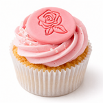 Marcador de Acrilico Rosa Com Folhas para Decorar Doces