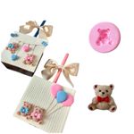 Molde de Silicone Mini Urso Com Gravata