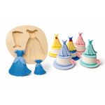 Molde De Silicone Vestido De Princesa Cinderela