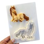 Molde de Silicone Cavalo Sentado para Decorar Doces
