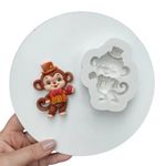Molde de Silicone Circo Macaco para Decorar Doces