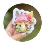 Molde de Silicone Cogumelo e Borboleta para Decorar Doces