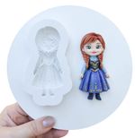 Molde de Silicone Princesa Frozen Ana para Doces Bolos