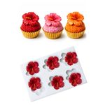 Molde de Silicone Flores Hibisco 6 Cav 2,3cm 