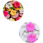 Molde de Silicone Flores Hibisco 6 Cav 2,3cm 