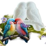 Molde de Silicone Casal de Papagaios Passaros para Decorar
