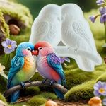 Molde de Silicone Casal de Papagaios Passaros para Decorar