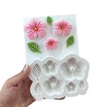 Molde De Silicone Flores E Folhas Petunia Para Doces E Bolo