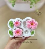 Molde De Silicone Flores E Folhas Petunia Para Doces E Bolo