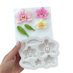 Molde de Silicone Flores Orquideas para Decorar Doces e Bolo