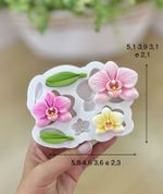 Molde de Silicone Flores Orquideas para Decorar Doces e Bolo
