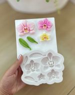 Molde de Silicone Flores Orquideas para Decorar Doces e Bolo