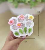 Molde de Silicone Flores e Folhas Jardim  para Doces Finos