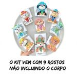 Kit 9 Rostos  Moldes de Silicone Patrulha Canina p Decorar