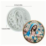 Molde de Silicone Santa Com Flores P