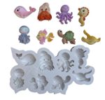 Molde de Silicone Animais do Fundo do Mar para Decorar Doces