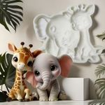 Molde de Silicone Girafa e Elefante Cha de Bebe para Decorar