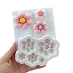Molde de Silicone 5 Flores Jardim Encantado p/ Decorar Doces