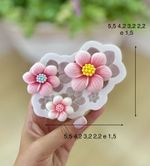 Molde de Silicone 5 Flores Jardim Encantado p/ Decorar Doces