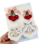 Molde de Silicone Cerejas Com Laços para Decorar Doces