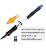 Kit Caneta-tinteiro c/ 10 tinta  substituível recarga  0,38 mm papelaria 