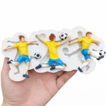 Molde de Silicone Futebol 3 Jogadores Bola Decorar Doces
