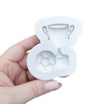 Molde de Silicone Futebol Frofeu e Bola Copa Decorar Doces