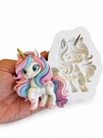 Molde de Silicone Unicornio Fofo para Decorar Doces
