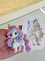 Molde de Silicone Unicornio Fofo para Decorar Doces