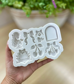 Molde de Silicone Menina com Moldura e Cerejas para Doces