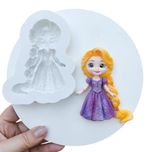 Molde de Silicone Princesa Rapunzel 3D para Decorar Doces