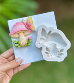 Molde de Silicone Cogumelo e Borboleta para Decorar Doces