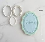 Cortador Moldura Oval com Babado  para Decorar 3 pcs 9cm