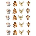 Folha A4 Papel tema Religião Batizado Jesus e Ovelha