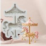 Molde de Silicone Cavalo Carrossel Circo para Decorar