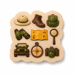 Molde de Silicone Acessorios do Safari  Viagem para Doces 