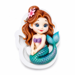 Molde de Silicone Fundo do Mar Sereia para Decorar Doces