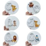 Kit Moldes de Silicone Rei Leão 6 Pçs para Decorar Doces
