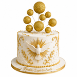 Kit Cake Topper Topo de Bolo Bolas Glitter Douradas 8 Un