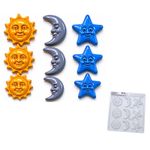 Forma Sol Lua e Estrela  Simples para Chocolate