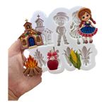 Molde de Silicone Aplique Festa Junina Fazendinha para Doces