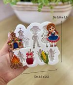 Molde de Silicone Aplique Festa Junina Fazendinha para Doces