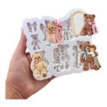Molde de Silicone Ursinho Menino e Menina Abraco Cha de Bebe