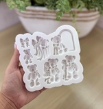 Molde de Silicone Ursinho Menino e Menina Abraco Cha de Bebe