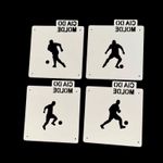 Stencil 4 Jogadores de Futebol Copa Silhueta para Pao de Mel