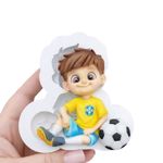 Molde de Silicone Menino com a Bola Futebol p/ Doces